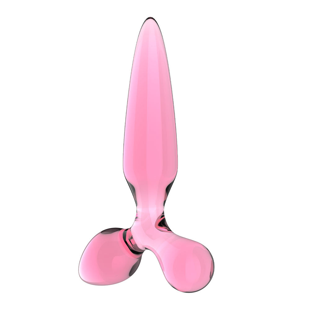 Satisfyer Triple Crystal 2 - Pink - Pink Glass 3-in-1 Butt Plug