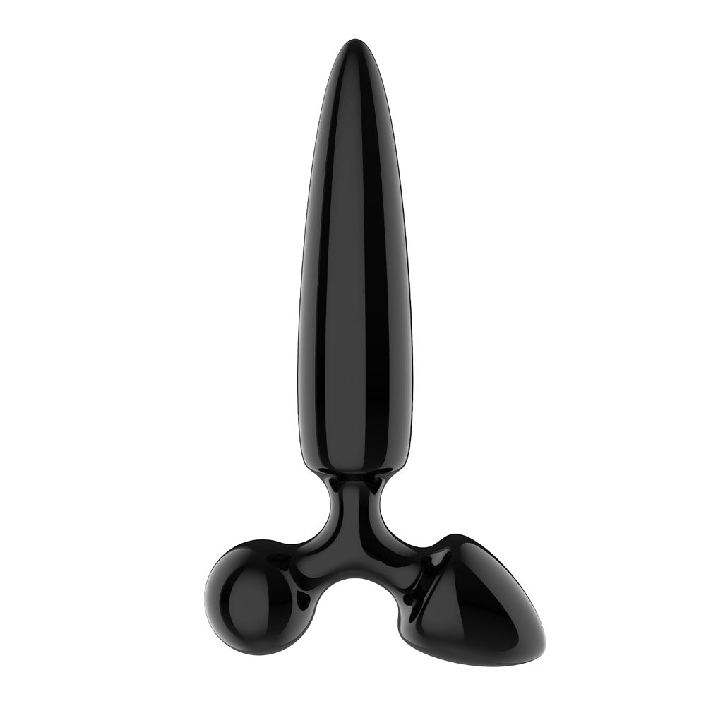 Satisfyer Triple Crystal 1 - Black - Black Glass 3-in-1 Butt Plug