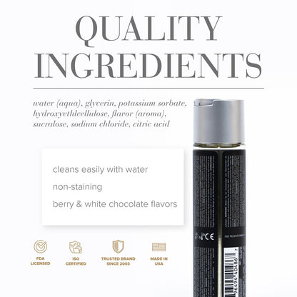 JO Gelato White Chocolate Raspberry Lube - 120 mL - White Chocolate Raspberry Flavoured Water Based Lubricant - 120 ml Bottle