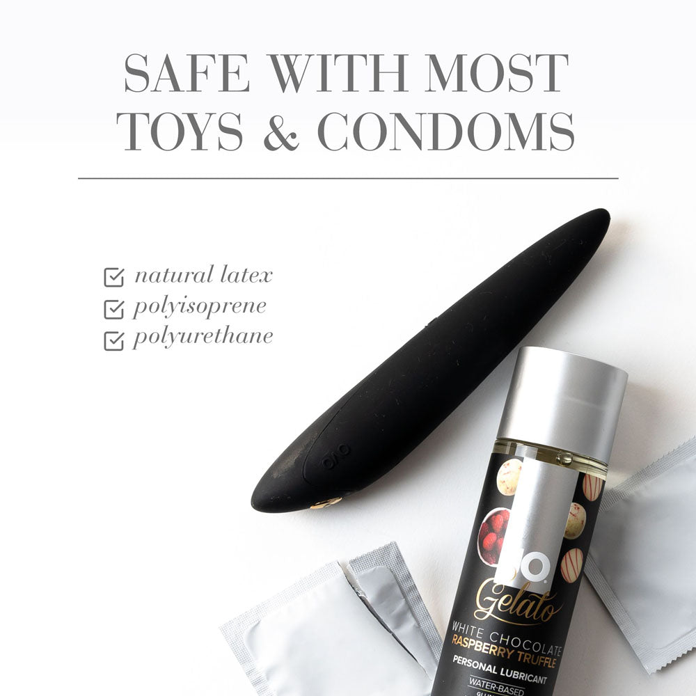 JO Gelato White Chocolate Raspberry Lube - 120 mL - White Chocolate Raspberry Flavoured Water Based Lubricant - 120 ml Bottle