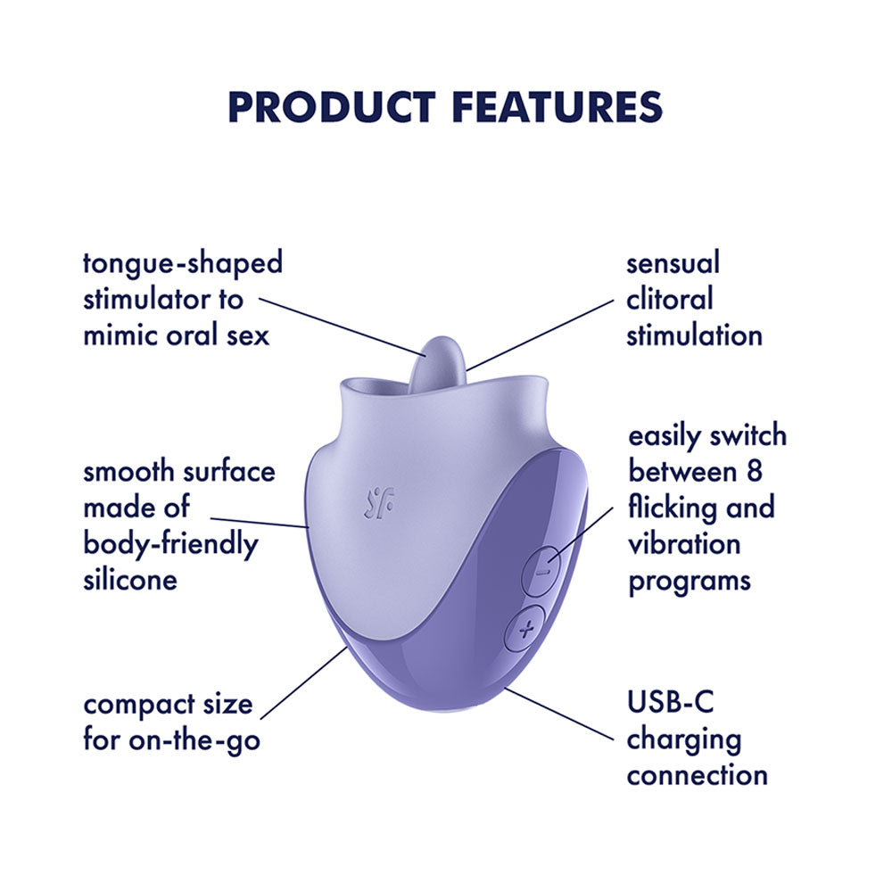 Satisfyer Tongue Dancer - Purple USB Rechargeable Flicking Stimulator