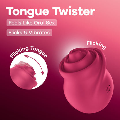 Satisfyer Tongue Twister - Pink USB Rechargeable Stimulator