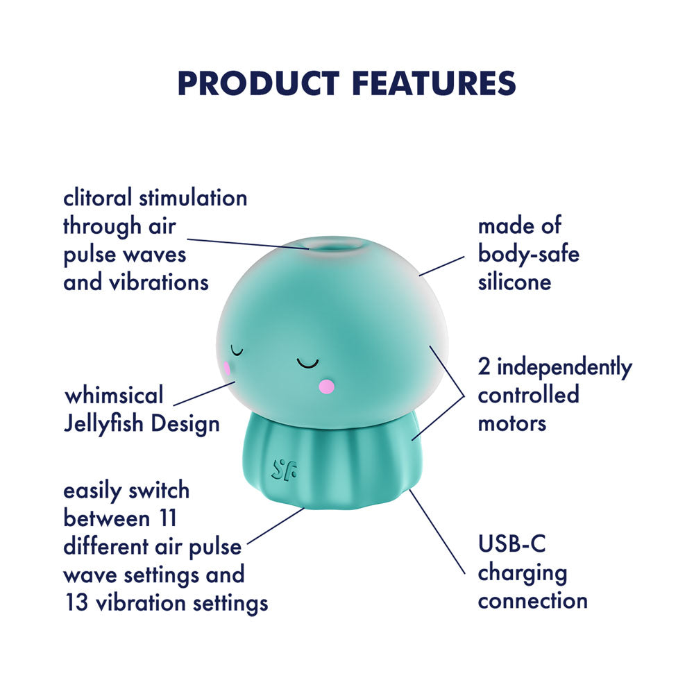 Satisfyer Jelly-cious - Green - Green USB Rechargeable Air Pulse Stimulator