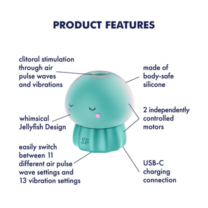Satisfyer Jelly-cious - Green - Green USB Rechargeable Air Pulse Stimulator