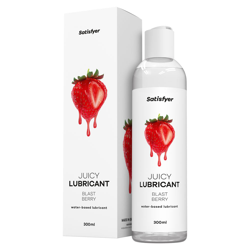 Satisfyer Juicy Lubricant 300 ml Blast Berry - Strawberry Scented Water Based Lubricant - 300 ml Bottle