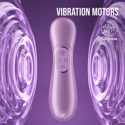 Satisfyer Pro 2 Generation 4 in Amethyst handle showing the two vibration motors