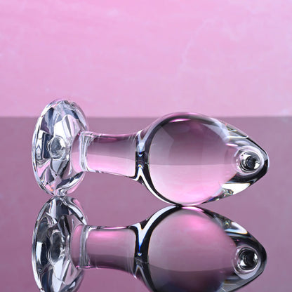 Adam & Eve PINK GEM GLASS PLUG MEDIUM