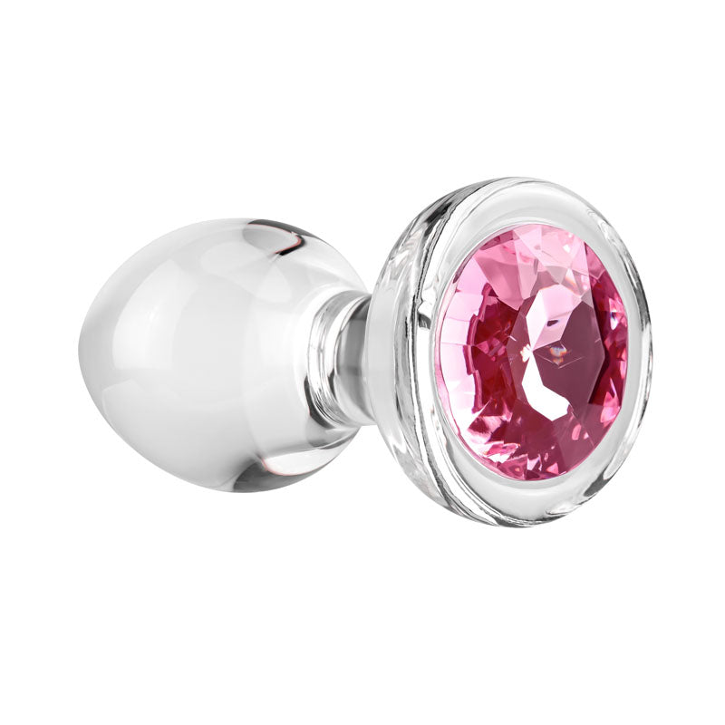 Adam & Eve PINK GEM GLASS PLUG MEDIUM