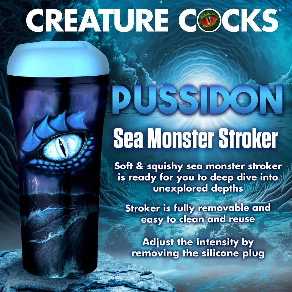 Creature Cocks Pussidon Sea Monster Stroker - Blue Fantasy Stroker