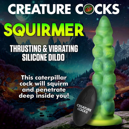 Creature Cocks Squirmer - Green 22.3 cm USB Rechargeable Thrusting Fantasy Dildo