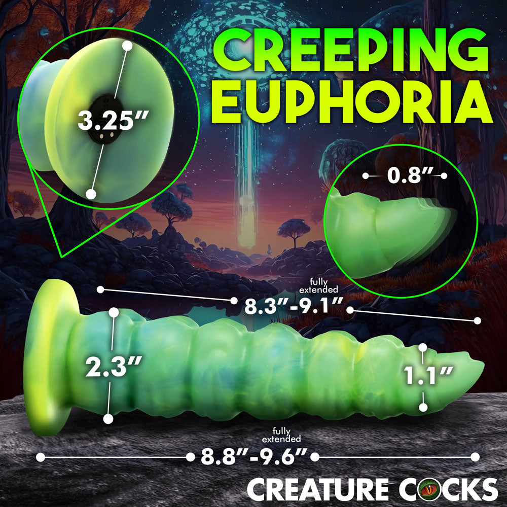 Creature Cocks Squirmer - Green 22.3 cm USB Rechargeable Thrusting Fantasy Dildo