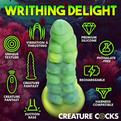 Creature Cocks Squirmer - Green 22.3 cm USB Rechargeable Thrusting Fantasy Dildo