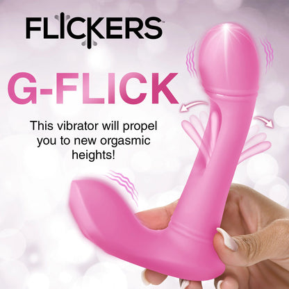 Inmi Flickers G-Flick Flicking G-Spot Vibrator - Pink 15 cm USB Rechargeable Flicking Vibrator with Remote