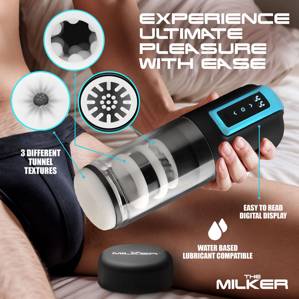 LoveBotz The Milker Roto-Stroke - USB Rechargeable Thrusting & Rotating Male Masturbator