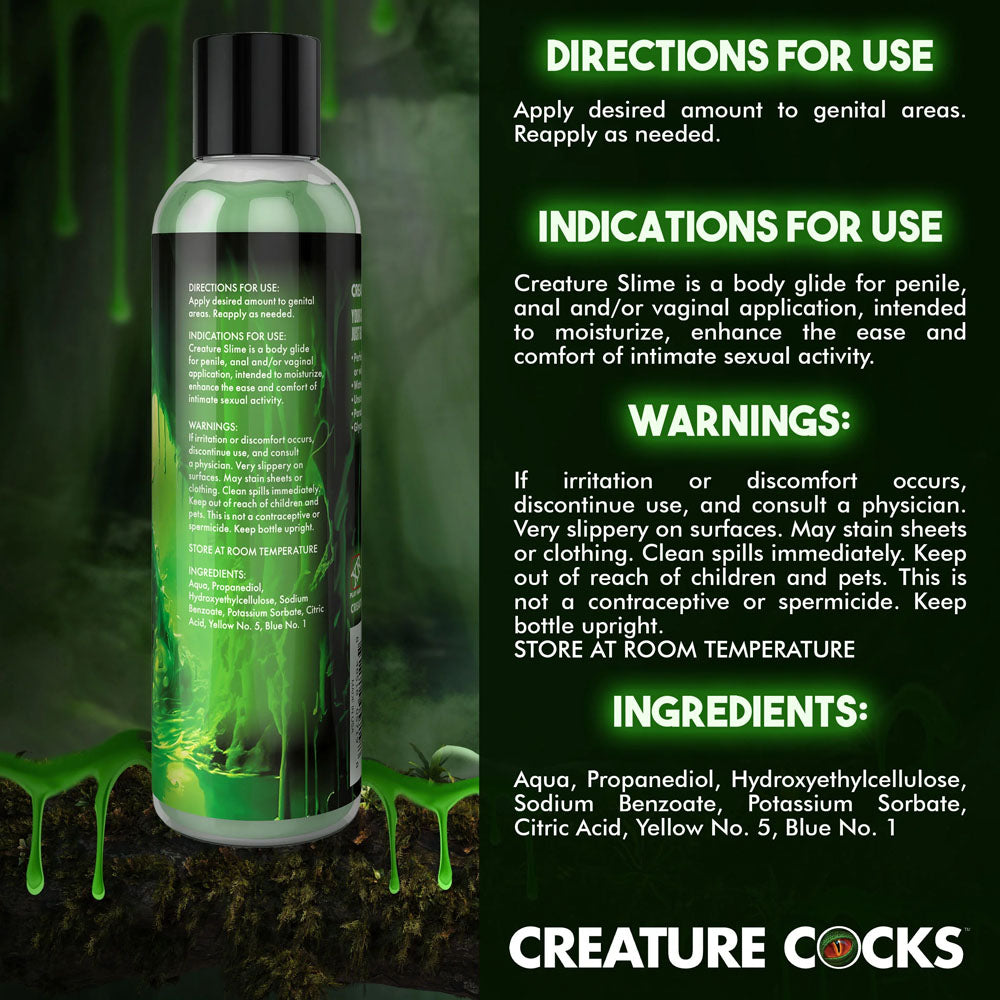 Creature Slime by Creature Cocks - Green Slime - Green Water Based Lubricant - 237 ml Bottle