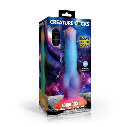 Creature Cocks Astro Cock - Glow In Dark 20.6 cm Vibrating Fantasy Dildo with Remote