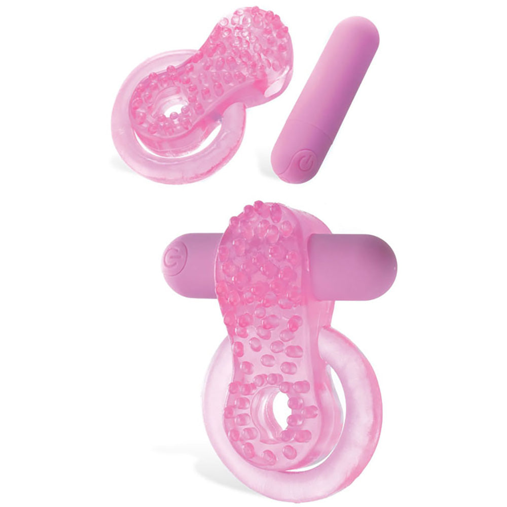 Adam & Eve RECHARGEABLE COUPLES ENHANCER - Pink USB Rechargeable Cock & Balls Ring