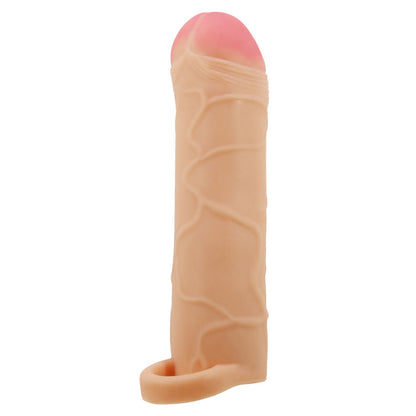Party Up OWEN 1 Inch Extender Sleeve - Flesh 1 Inch Penis Extender Sleeve with Ball Strap