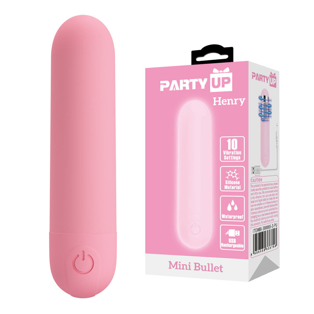 Party Up HENRY Mini Bullet - Pink - Pink 8 cm USB Rechargeable Bullet