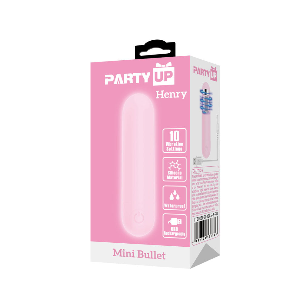 Party Up HENRY Mini Bullet - Pink - Pink 8 cm USB Rechargeable Bullet