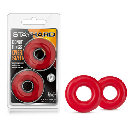 Stay Hard - Donut Rings Oversized - Red Large Cock Rings - Set of 2