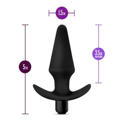 Anal Adventures Platinum Vibrating Plug - Black 12.7 cm (5'') Vibrating Butt Plug