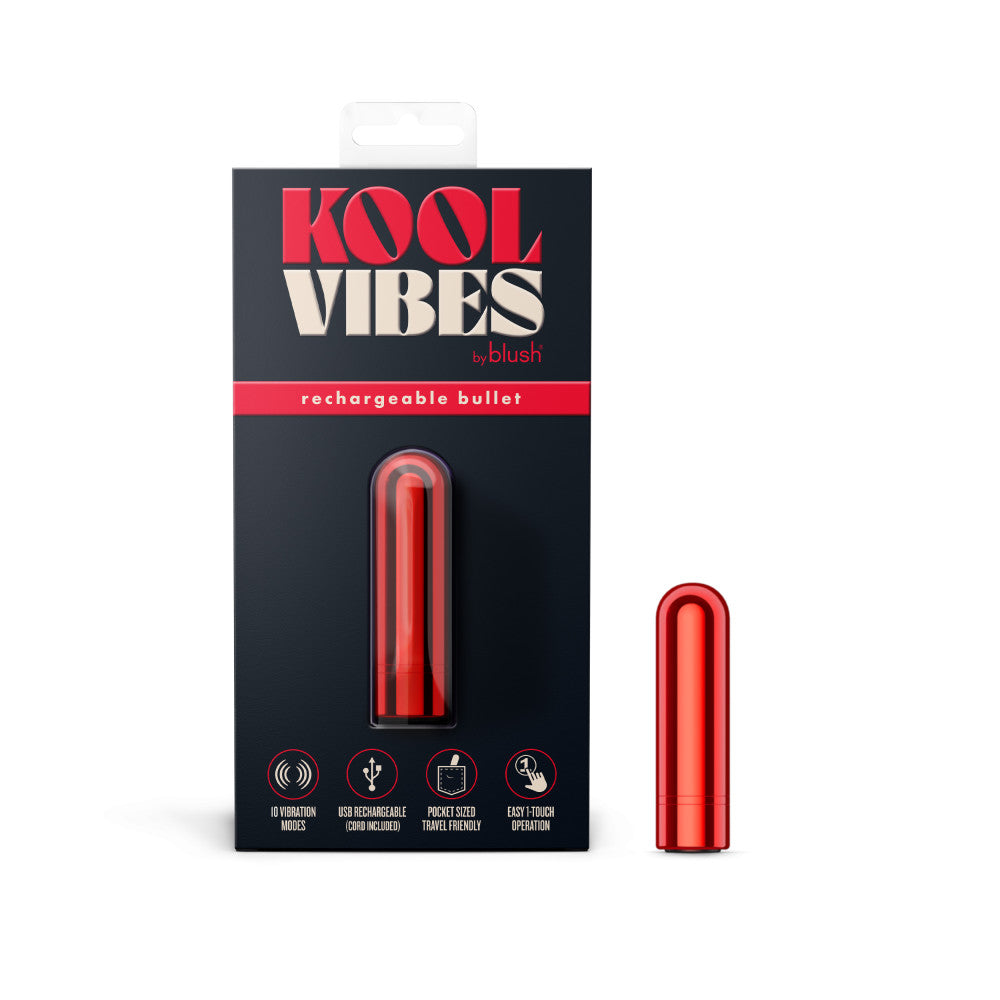 Kool Vibes - Rechargeable Mini Bullet - Cherry - Red 6.4 cm USB Rechargeable Bullet