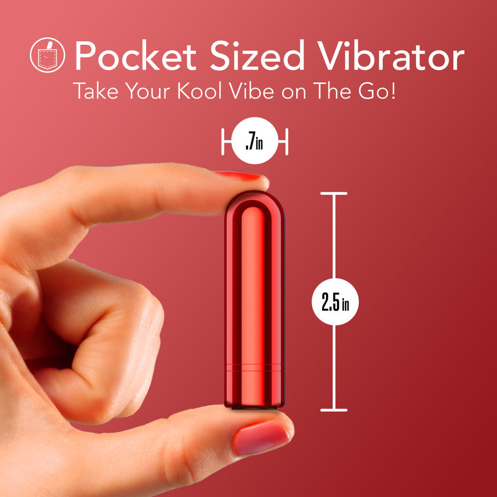 Kool Vibes - Rechargeable Mini Bullet - Cherry - Red 6.4 cm USB Rechargeable Bullet