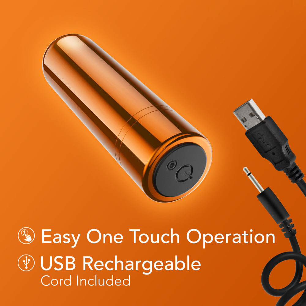 Kool Vibes - Rechargeable Mini Bullet - Tangerine - Orange 6.4 cm USB Rechargeable Bullet