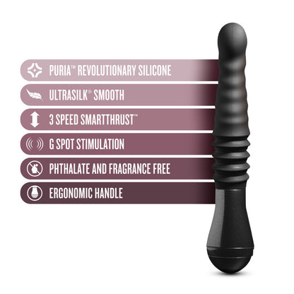 Temptasia Lazarus Thrusting Dildo - Black 25.4 cm USB Rechargeable Thrusting Dildo