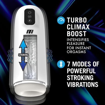 M For Men Robo-Bator - White USB Rechargeable Vibrating Auto Stroker