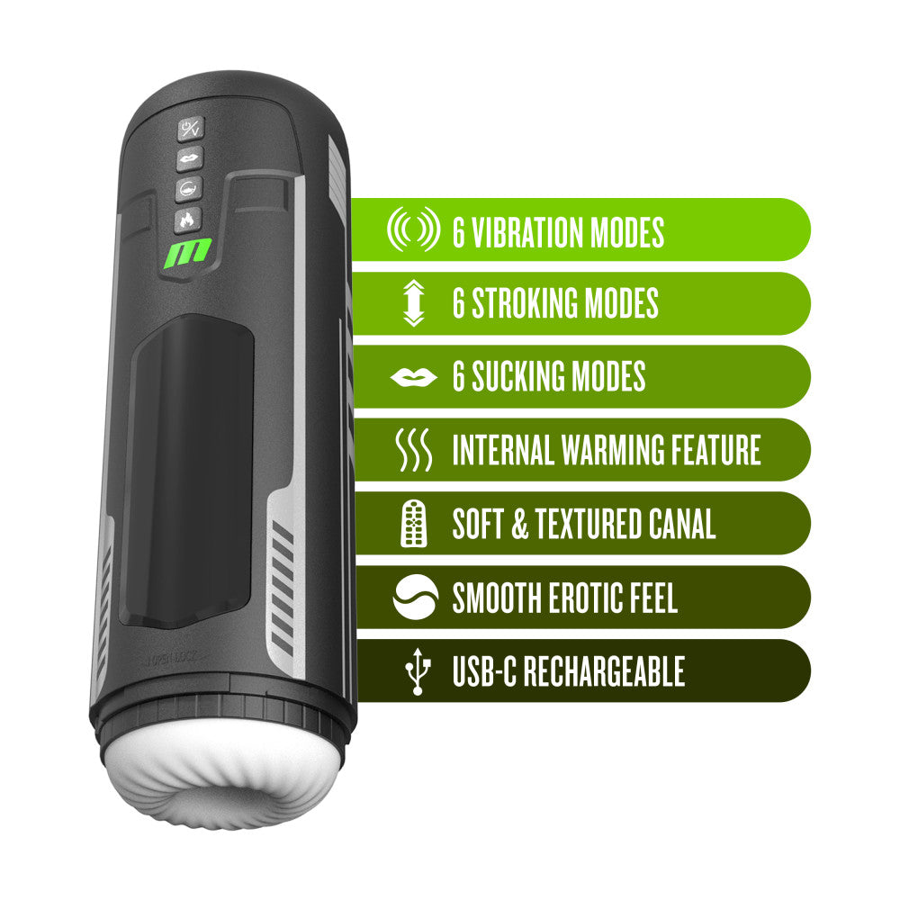 M For Men - Master Blaster - USB Rechargeable Vibrating & Sucking Auto Stroker