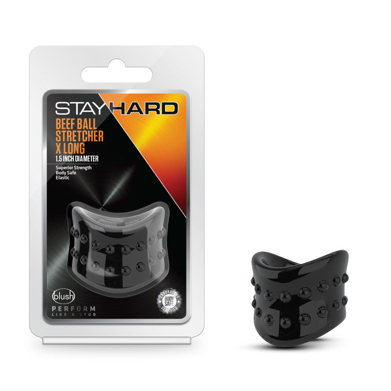 Stay Hard Beef Ball Stretcher X Long - Black Ball Stretcher Ring