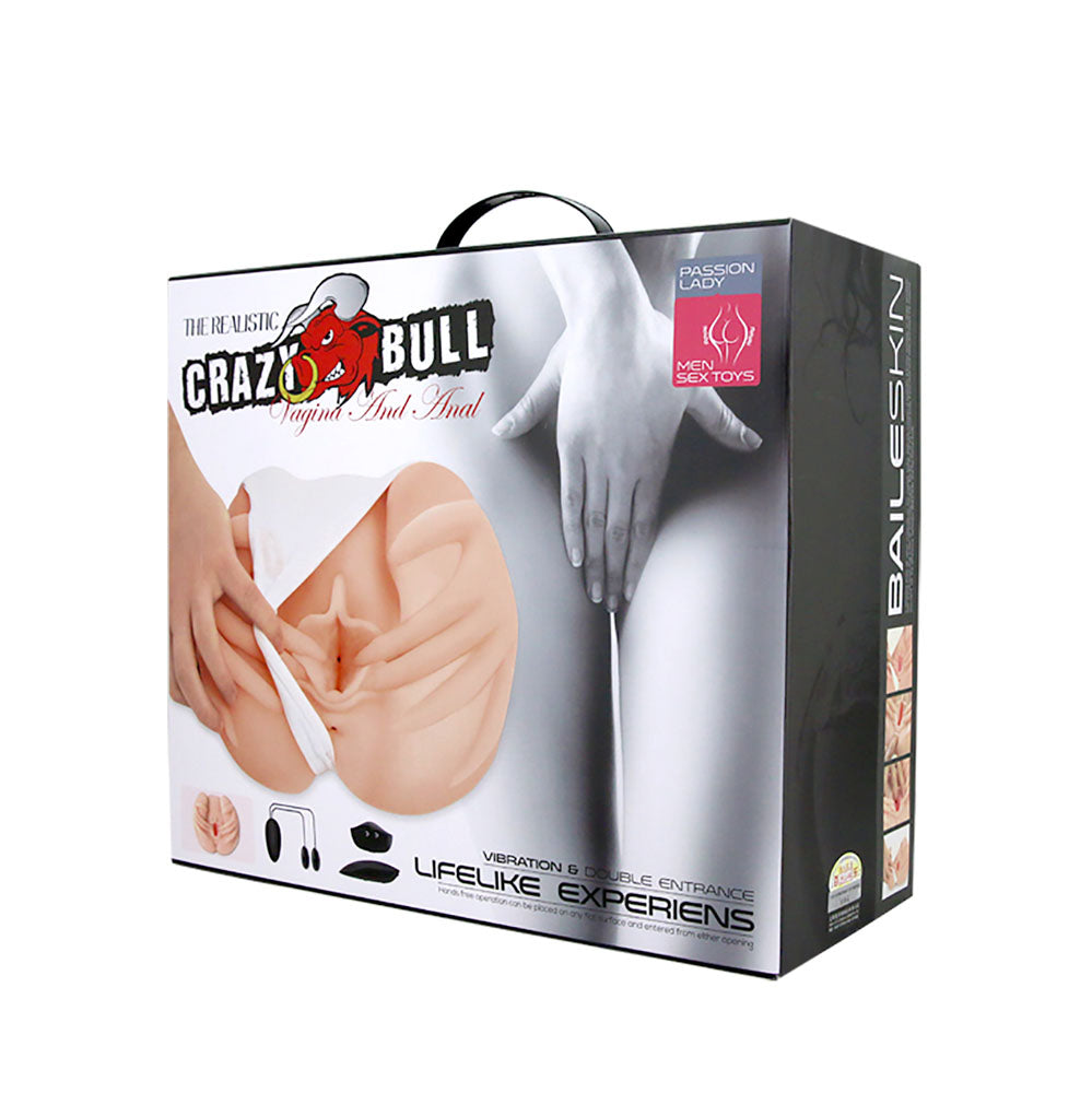 CRAZY BULL Vibrating Spread Torso - Flesh Vibrating Spread Torso Masturbator