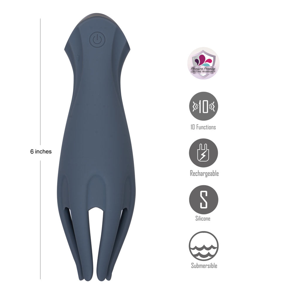 Maia LEO - Grey - Grey USB Rechargeable Penis Head Tickler