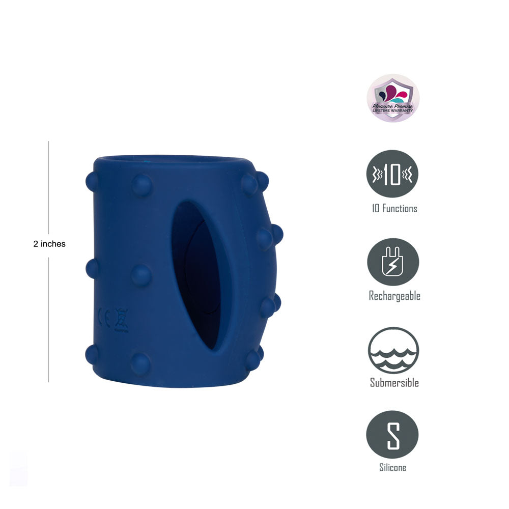 Maia ROMEO - Blue - Blue USB Rechargeable Vibrating Girth Enhancer Sleeve