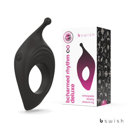 BCharmed Rhythm Infinite Deluxe - Black - Black USB Rechargeable Vibrating Cock Ring