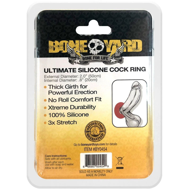 Boneyard Ultimate Silicone Cock Ring Red