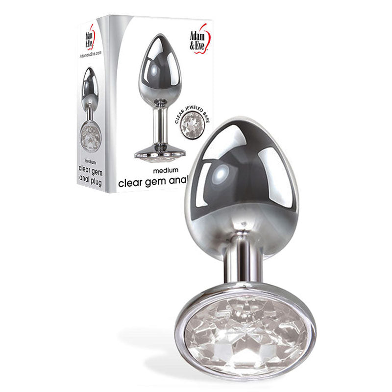 Adam & Eve Clear Gem Anal Plug - Medium