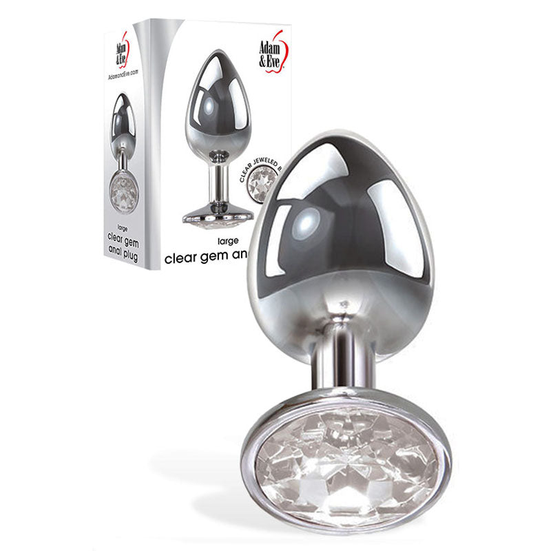 Adam & Eve Clear Gem Anal Plug - Large