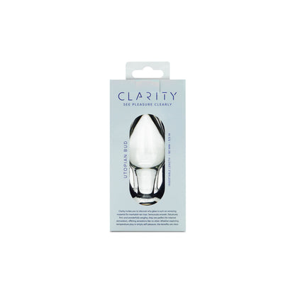 Clarity - Utopian Bud - Clear 8.9 cm Glass Butt Plug