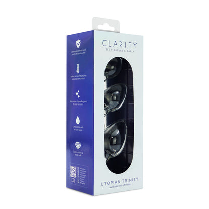 Clarity - Utopian Trinity - Clear Glass Butt Plugs - Set of 3 Sizes