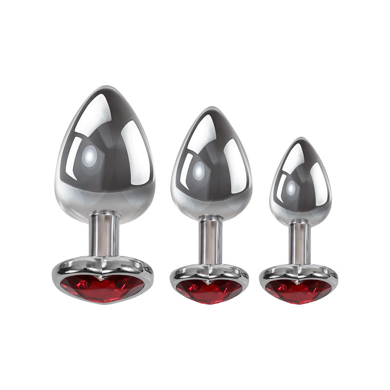 Adam & Eve Three Hearts Gem Anal Plug Set