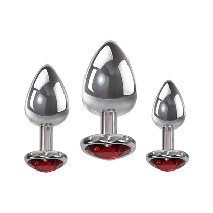 Adam & Eve Three Hearts Gem Anal Plug Set