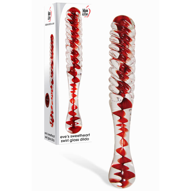 Adam & Eve Sweetheart Swirl Glass Dildo