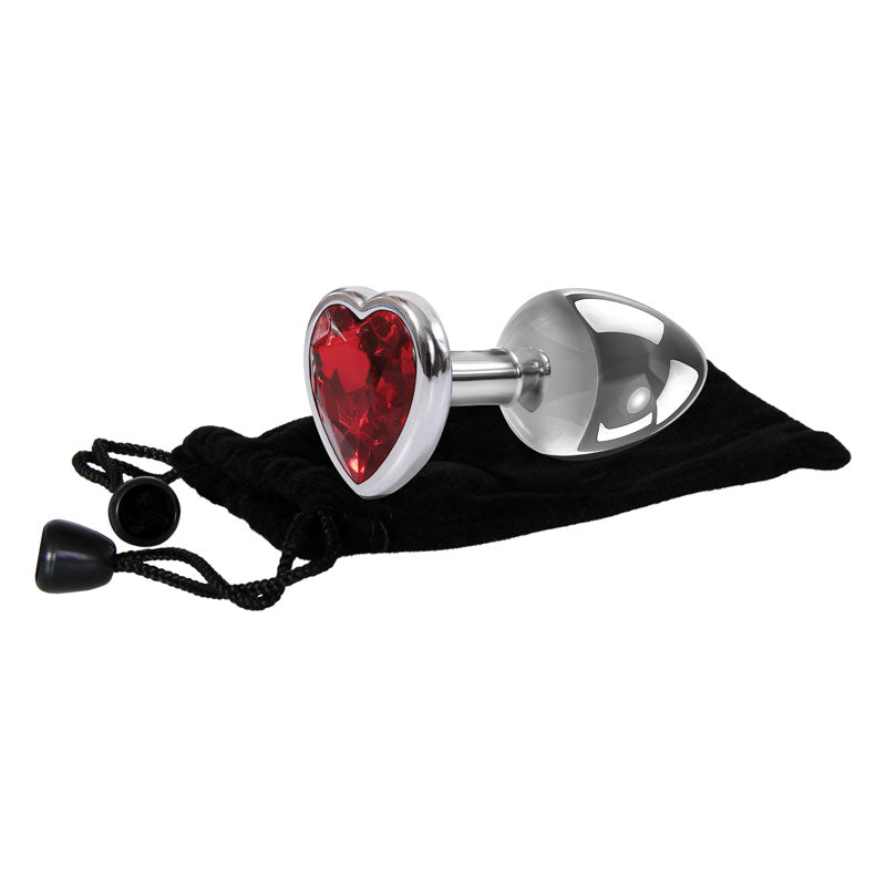 Adam & Eve Red Heart Gen Anal Plug - Medium