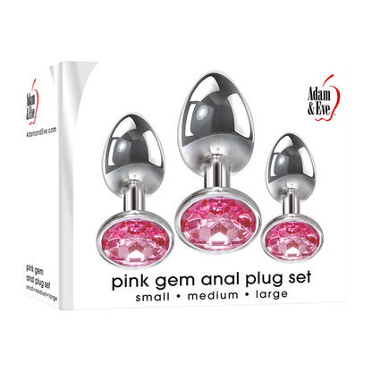 Adam & Eve Pink Gem Anal Plug Set