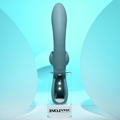 Evolved TAKE YOUR FLICK - Grey 24.1 cm USB Rechargeable Vibrator with Flicking Clitoral Stimulator