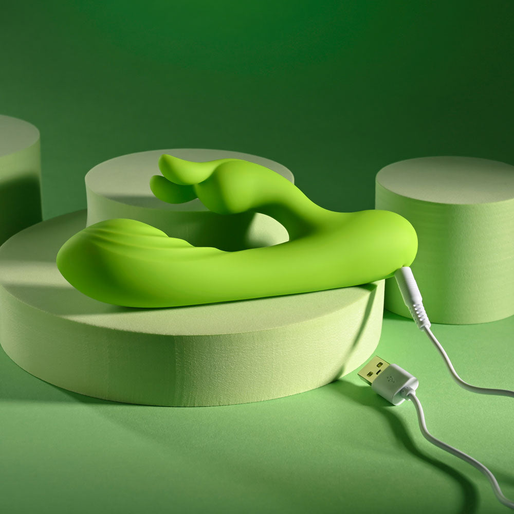 Evolved BRAT BUNNY - Green 16.2 cm USB Rechargeable Rabbit Vibrator