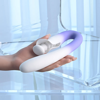 Evolved SPRING LOADED - White/Purple 23 cm USB Rechargeable Multi-Tapping Vibrator